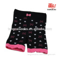 Cotton knitted baby short pants with a bow sewn in